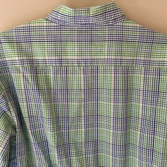 Chaps Youth Boys XL 18 20 Green Blue Plaid Button Down Dress Shirt Easy Care - Picture 5 of 7